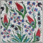 20x20 Cm ED 326 Kütahya Desenli İznik Lalezar Eldekoru Çini karo