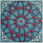 20x20 Cm ED 333 Turkuaz Yıldız geçme Desenli Eldekoru Çini karo