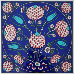 20x20 Cm ED 336 Kobalt klasik nar Desenli Eldekoru Çini karo