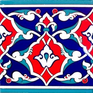 20x20 Cm KS 5 Osmanlı Rumi Desen Seramik Çini Bordür