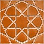20x20 Cm Rölyefli Karamel Selçuk Yıldızı Deseni Çini Karo