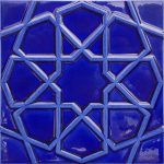 20x20 Cm Rölyefli Kobalt Selçuklu Yıldızı Deseni Çini Karo