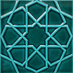 20x20 Cm Rölyefli Yeşil Selçuklu Yıldızı Deseni Çini Karo