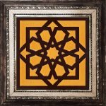 20x20 Cm SP 101 Kahve Türk Yıldızı Kütahya İznik Çini Karo
