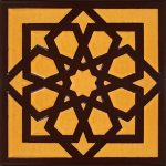 20x20 Cm SP 101 Kahve Türk Yıldızı Kütahya İznik Çini Karo