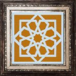 20x20 Cm SP 101 Sarı Türk Yıldızı Kütahya İznik Çini Karo