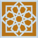 20x20 Cm SP 101 Sarı Türk Yıldızı Kütahya İznik Çini Karo