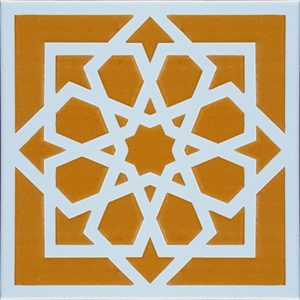 20x20 Cm SP 101 Sarı Türk Yıldızı Kütahya İznik Çini Karo