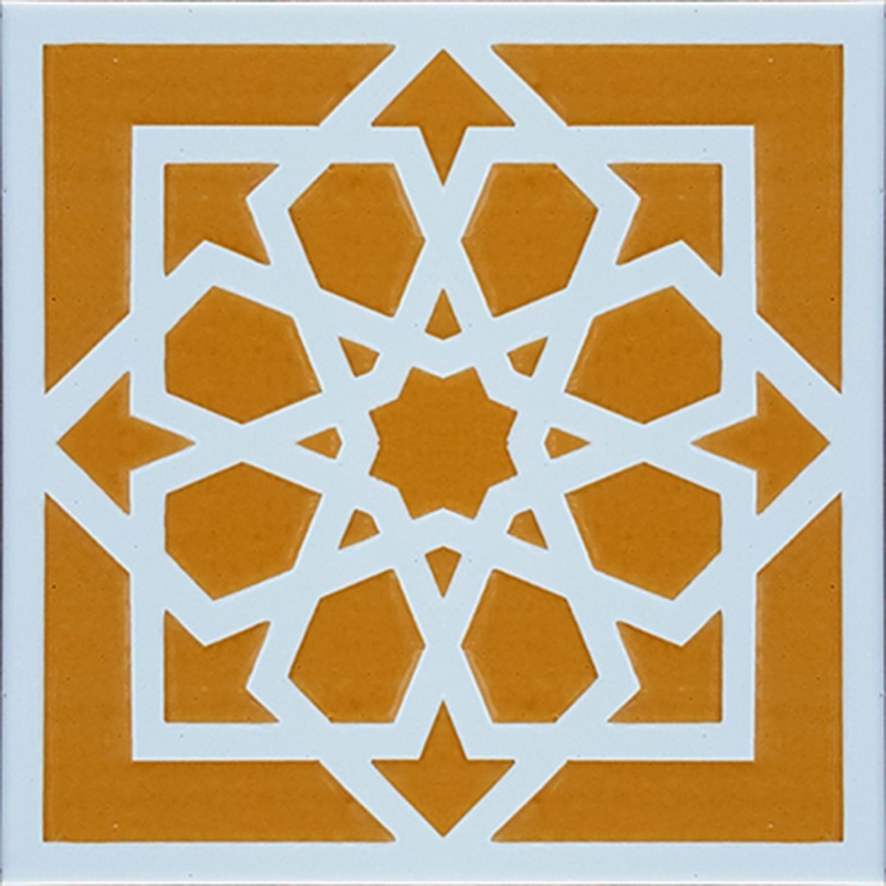 20x20 Cm SP 101 Sarı Türk Yıldızı Kütahya İznik Çini Karo
