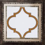 20x20 cm SP 103 Arabesk Sarı Beyaz Desenli Kütahya çini
