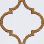 20x20 cm SP 103 Arabesk Sarı Beyaz Desenli Kütahya çini