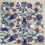 20x20 Cm SP 105 Lale Çiçek Desen Kütahya İznik Çini Karo
