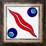 20x20 Cm SP 14 Kütahya Çinisi İznik Desenli Çini Karo