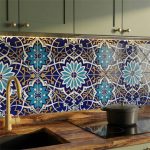 20x20 Cm SP 202 Çiçek Desen Kütahya İznik Çini Karo