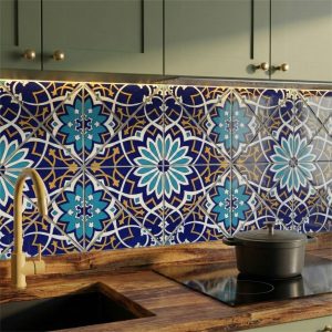 20x20 Cm SP 202 Çiçek Desen Kütahya İznik Çini Karo