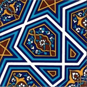 20x20 Cm SP 48 Kütahya Çinisi Selçuklu Desenli Çini Karo