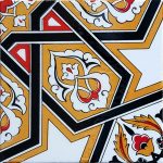 20x20 Cm Ac 72 Selçuk Yıldızı Sarı Geometrik Çini Karo