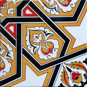 20x20 Cm Ac 72 Selçuk Yıldızı Sarı Geometrik Çini Karo
