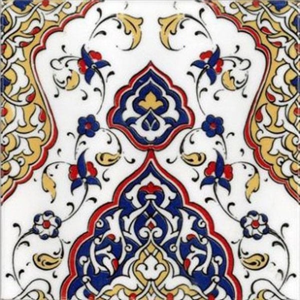 20x20 Cm SP 79 Kütahya Çinisi Osmanlı Desenli Çini Karo