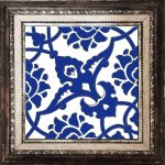 20x20 Cm SP 83 Kobalt Beyaz İznik Rumi Desenli Çini Karo