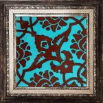 20x20 Cm SP 83 Turkuaz Kahve Kütahya Çini Seramik Karo
