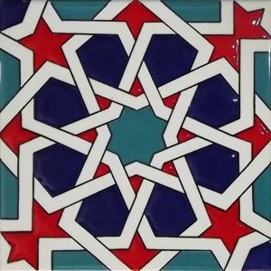 20x20 Cm SP 88 Kütahya Çinisi Maroc Desenli Çini Karo