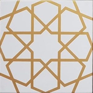 20x20 Cm SP 89 Beyaz Metalik Kütahya Çinisi Karo