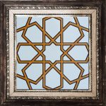 20x20 Cm SP 89-v Sarı Beyaz Türkmen Yıldızı Çini Karo