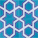 20x20 Cm SP 98-v Yıldız Desenli Kütahya İznik Çini Karo
