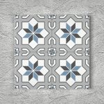 20x20 Cm YC 52 Gri Mavi Yıldız Yer Çinisi