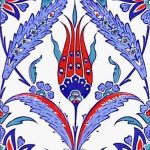 20x25 Cm AC 1002 Kütahya Çinisi Lale Desenli Çini Karo
