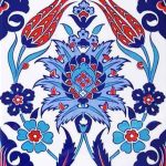 20x25 Cm Ac 1004 Kırmızı Laleli Kütahya Çini Seramik Karo