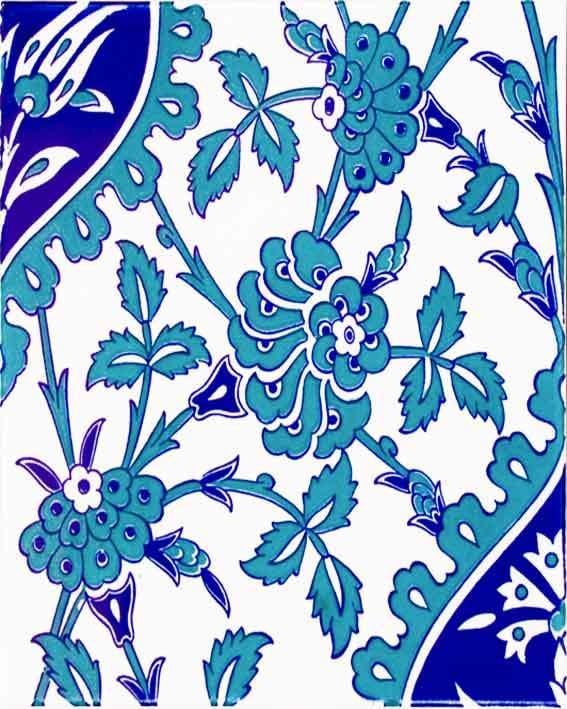 20x25 Cm Ac 1042 Mavi Beyaz Kütahya Çini Seramik Karo