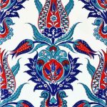 20x25 Cm Ac 309 Tek Lale Desenli Kütahya Çini Karo