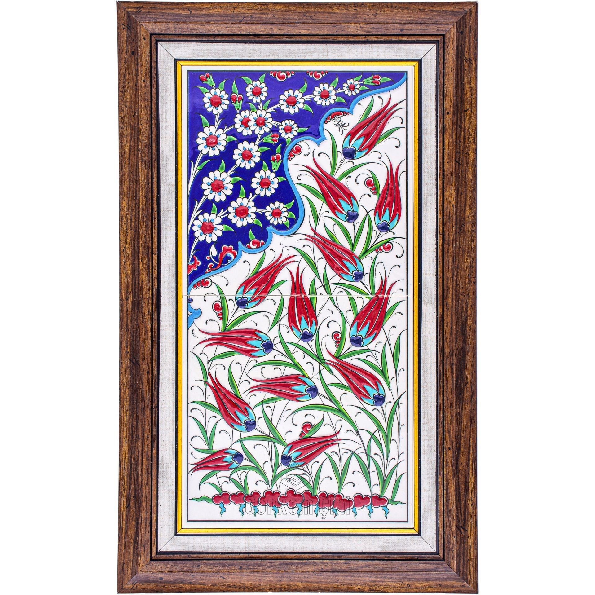 20x40 Cm ED 150 Mavi Lalezar El dekoru Çini Pano