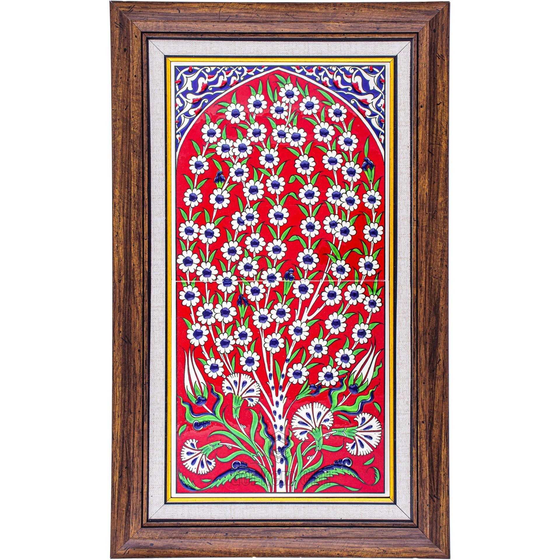 20x40 Cm ED 164 Hayat ağacı El dekoru Çini Pano