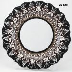 25 cm AR 251 Çini İşlemeli Resim Baskı ve Kaligrafi Tabağı Kahve