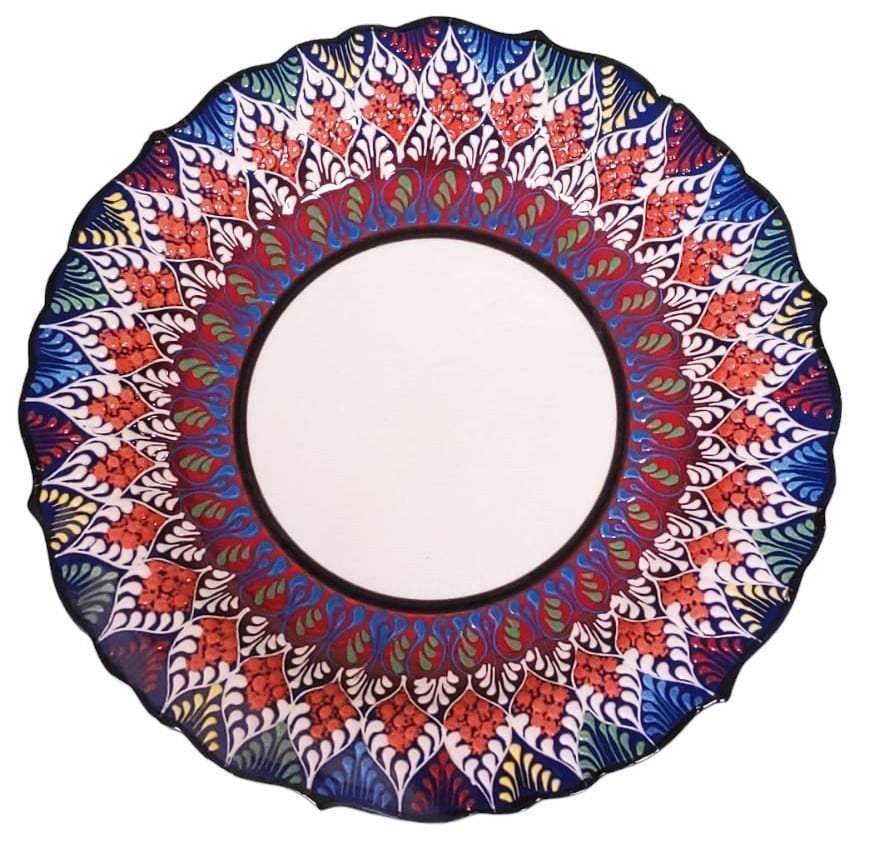 25 cm AR 262 El yapımı Resim Baskı ve Kaligrafi Çini Tabağı