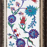 25x40 Cm SP 405 Desenli İznik Çini Karo Lale Karanfil (2)