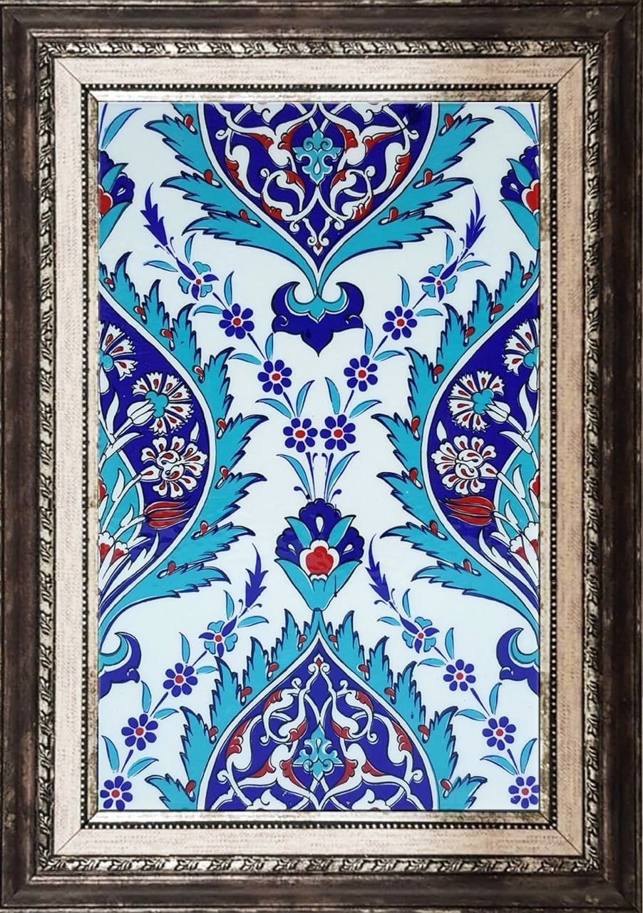 25x40 Cm SP 417 Mavi Göbekli Kütahya İznik Çini Karo