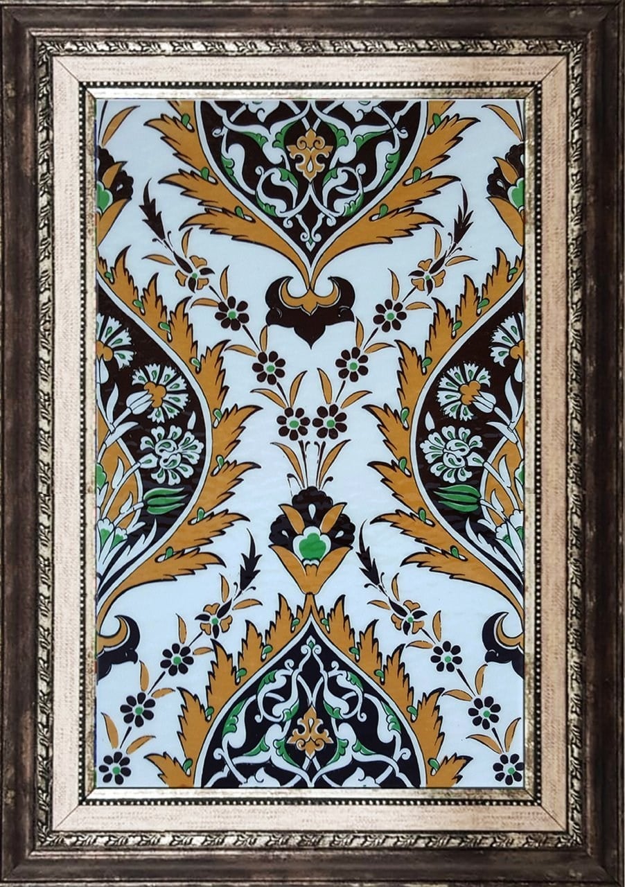 25x40 Cm SP 417 Sarı  Göbekli Kütahya İznik Çini Karo