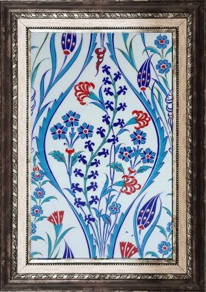25x40 Cm SP 419 Mavi Beyaz Kütahya İznik Çini Karo
