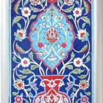 40x100 Cm ED 704 Kobalt Saksılı Eldekoru Çini Pano