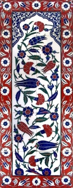 40x100 Cm ED 707 Lalezar El dekoru Çini Pano