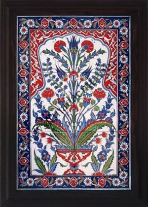 40x60 Cm ED 510 Yeşil Hançerli Eldekoru Çini Pano