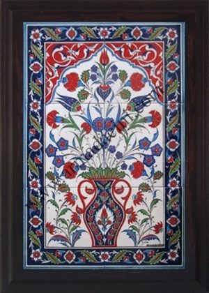 40x60 Cm ED 511 Saksılı Eldekoru Çini Pano