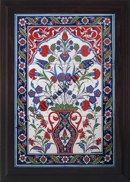 40x60 Cm ED 511 Saksılı Eldekoru Çini Pano