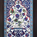 40x60 Cm ED 515 Mavi Saksılı Eldekoru Çini Pano