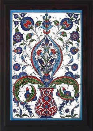 40x60 Cm ED 518 Saksılı hançerli Eldekoru Çini Pano