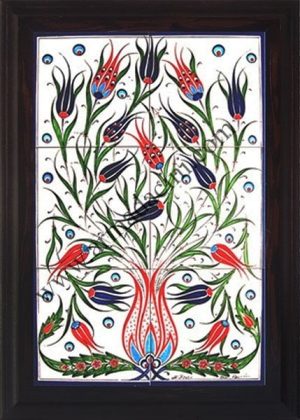 40x60 Cm ED 522 Lalezar Eldekoru Çini Pano